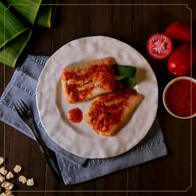 LoRes - Tamal - Flor de Lis - Oaxaqueño - Jitomate con pollo - Hoja de plátano